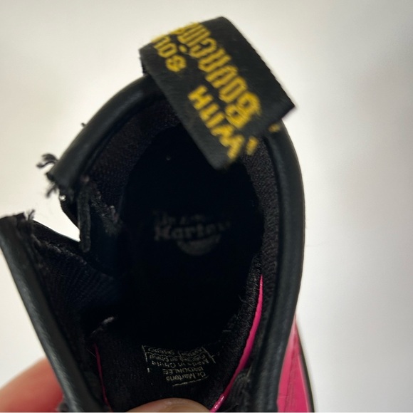 Dr Martens Brooklee B TODDLER Boots Patent Hot Pink Side Zip size 6 - Picture 7 of 9